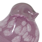 Oiseau décoratif en verre soufflé marbré - pattes en fer noir - coloris mauve - 10,5 × 8,5 × H 14 cm