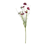Bouquet de fleurs artificielles des champs - coloris fuchsia - H 64 cm - plastique, polyester et fil de fer