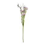 Bouquet de fleurs artificielles champêtres - coloris parme et rose pâle - H 64 cm - plastique, polyester et fil de fer
