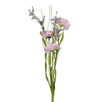 Bouquet de fleurs artificielles champêtres - coloris parme et rose pâle - H 64 cm - plastique, polyester et fil de fer