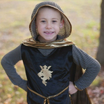 Déguisement enfant Chevalier doré - Tunique, cape et couronne - 7à8 ans