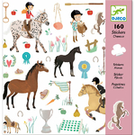 Pochette de 160 Stickers papier -  Chevaux