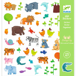 Pochette de 160 Stickers papier - Animaux
