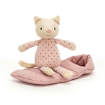 Peluche Jellycat Chat sac de couchage - Snuggler Cat - SBS6C 23 cm