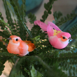 Petit oiseau  décoratif à clipser Orange