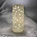 Lampe porcelaine blanche décorative  ajourée à poser - Liane
