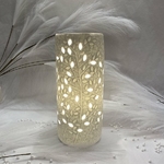 Lampe porcelaine blanche décorative ajourée à  poser - Liane