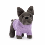 Peluche Jellycat Chien - Sweater French Bulldog Purple - S3FDP 19 cm