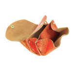 Porte monnaie cuir irise orange