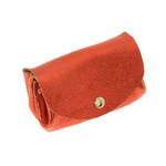 Porte monnaie accordeon cuir irise orange