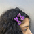 Barrette cheveux petit noeud tissus - Prune