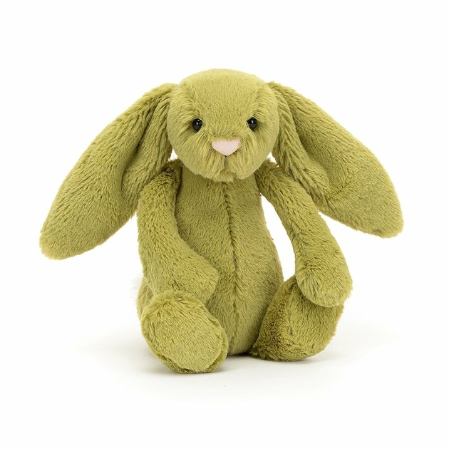 Peluche Jellycat Lapin Vert Mousse - Bashful Moss Bunny Small - BASS6MOSS -  18cm