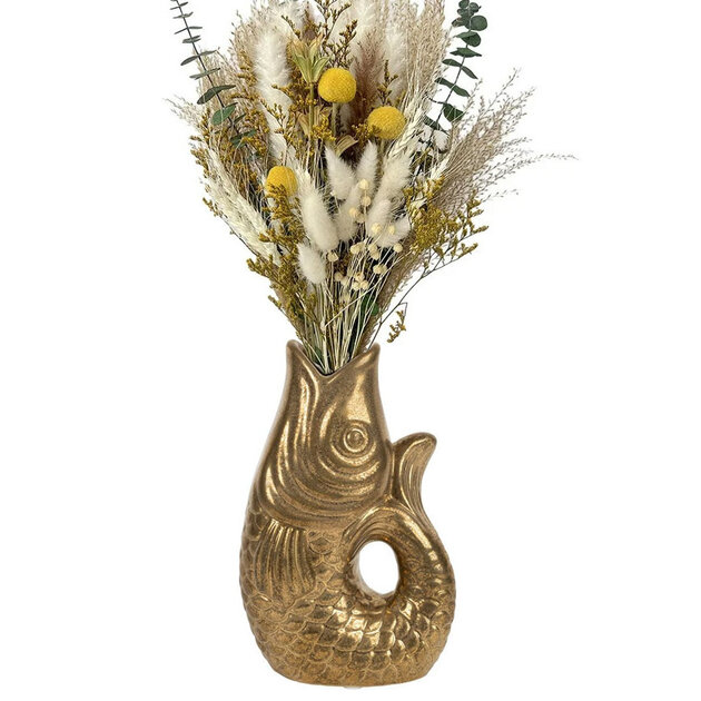 Vase Décoratif Vintage En Laiton - Style Moyen-oriental Avec Poignées Animales - 29,5 Cm - Occasion Non Poli