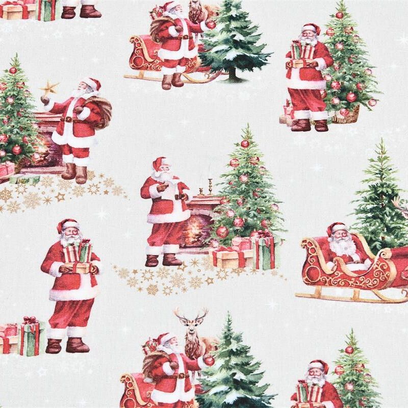tissu-noël sapin-traineau