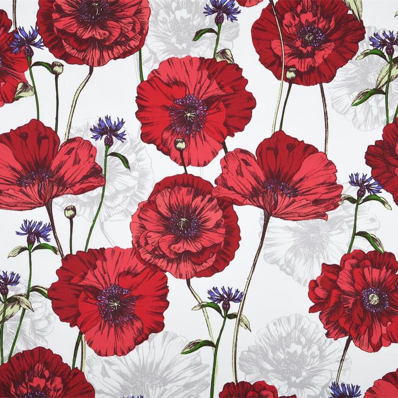 tissu-cretonne-coton-fleuri-rouge