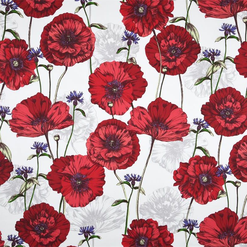 tissu-fleur-rouge-coquelicot