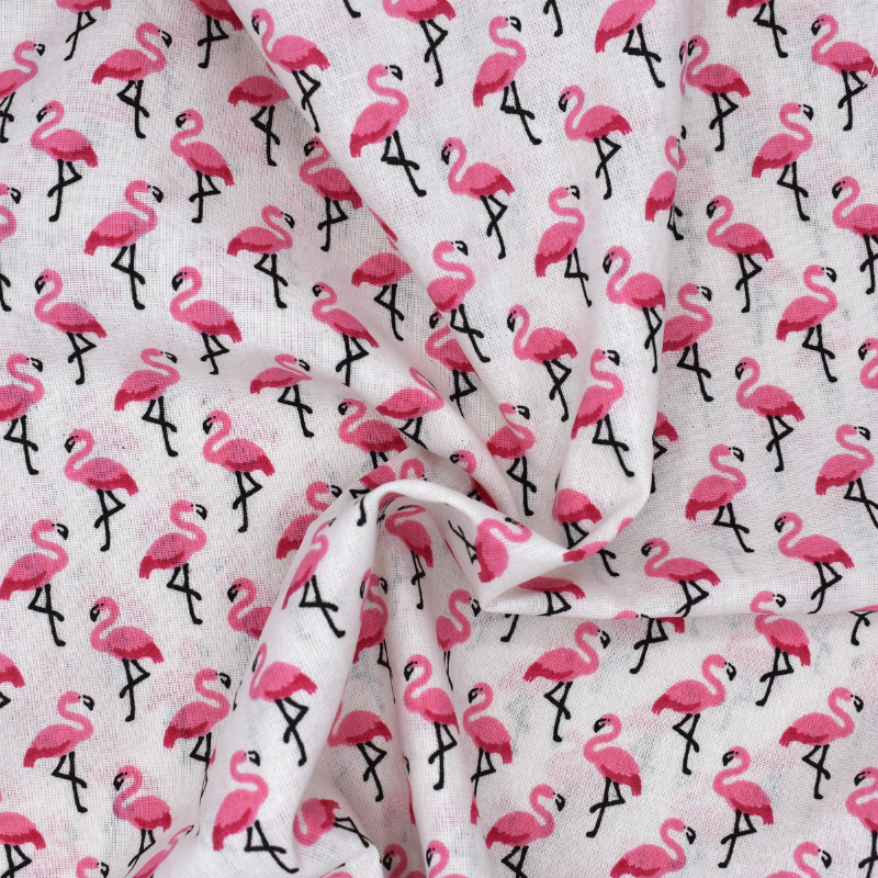 tissu-flamant-rose-coton