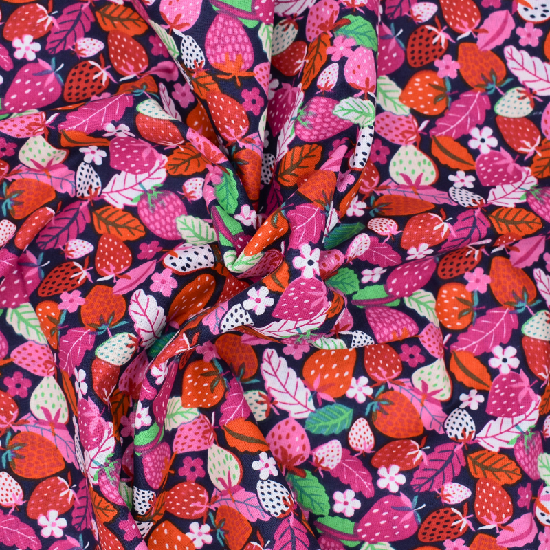 tissu-motif-fraise