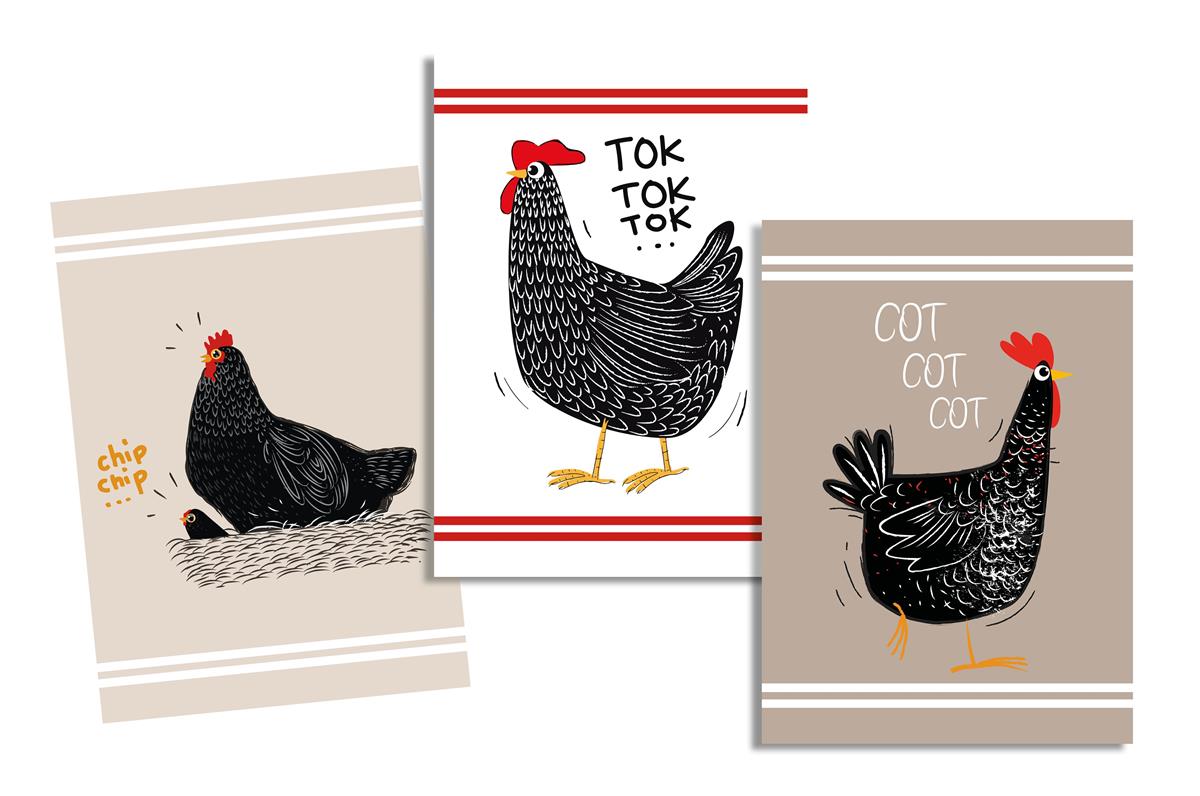 torchons-cuisine-poules-noires-style-campagne-chic