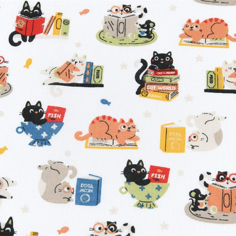 tissu-coton-chats-lecteurs-motif-livres