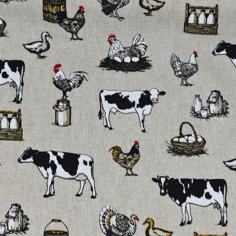 tissu-animaux-ferme-effet-lin-ficelle