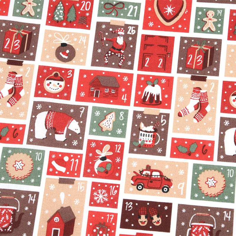 tissu-noel-calendrier-avent-rouge-beige-vert