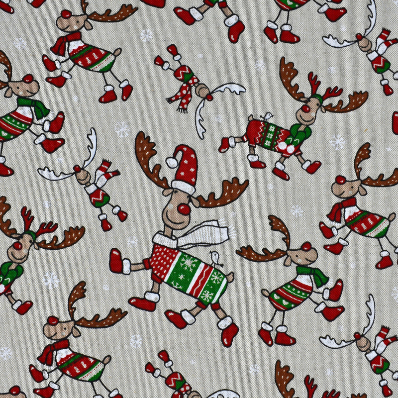 tissu-effet-lin-noel-rennes-rigolos-fond-ficelle