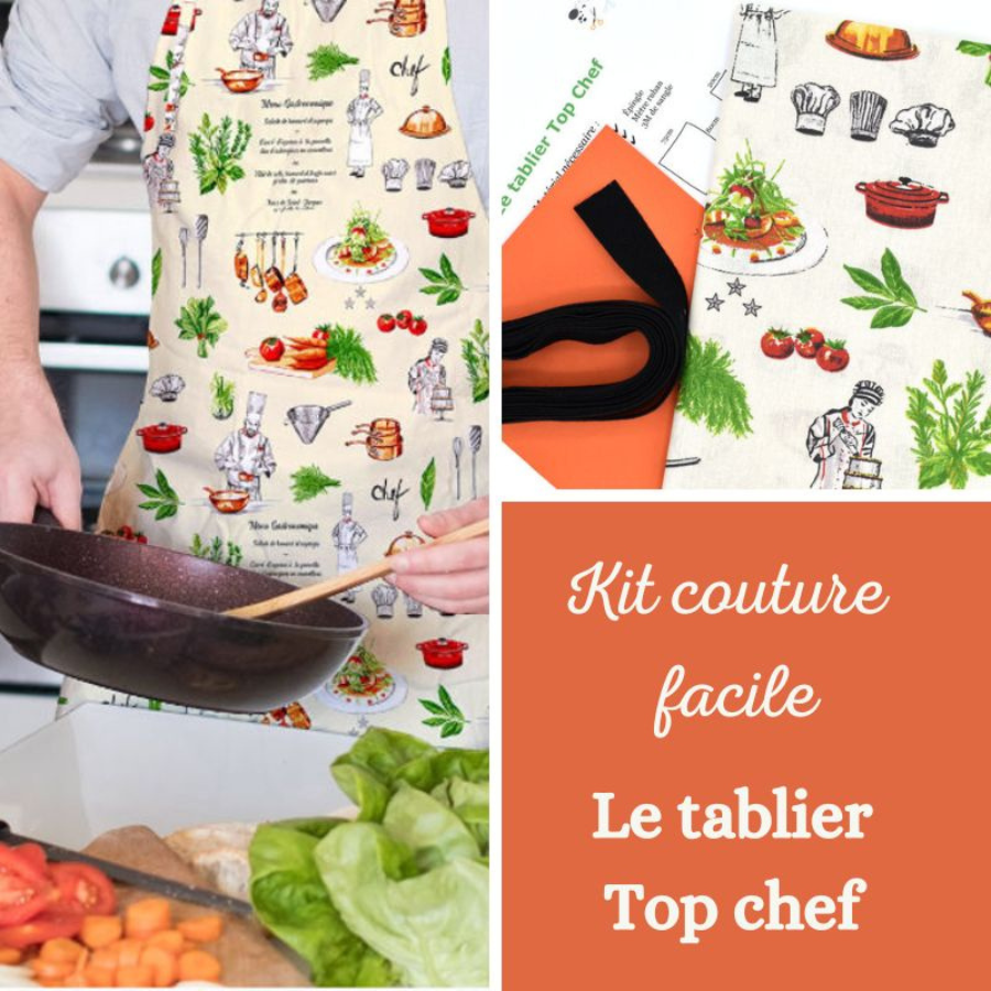 Kit couture débutant Tablier Top chef - Kits créatifs/Kits couture