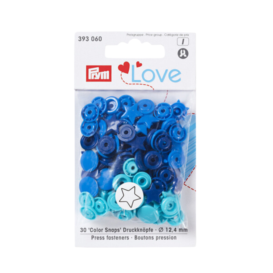 Boutons pression étoile Prym bleu 12,4 mm par 30 - Mercerie créative/Pinces  & pressions - Au fil du coupon