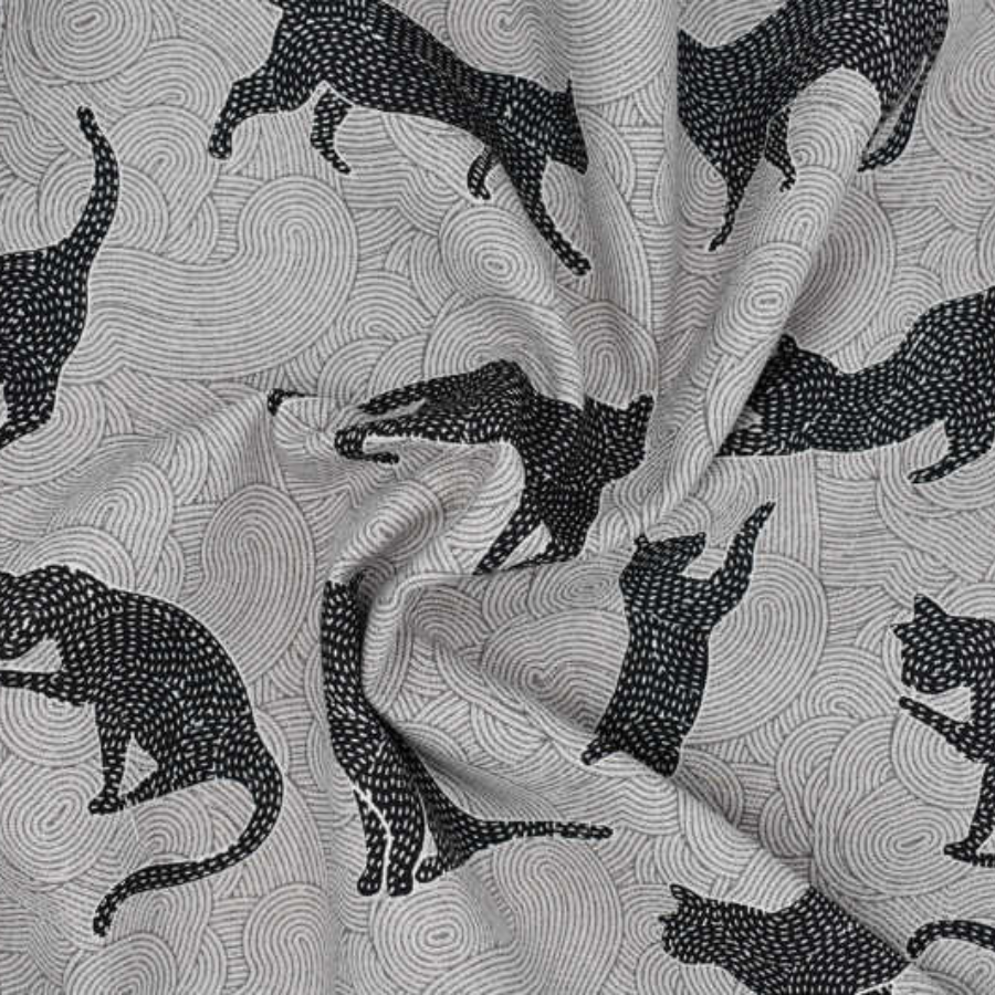 tissu-demi-natté-chat-noir