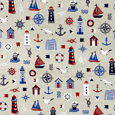 tissu motif marin mer