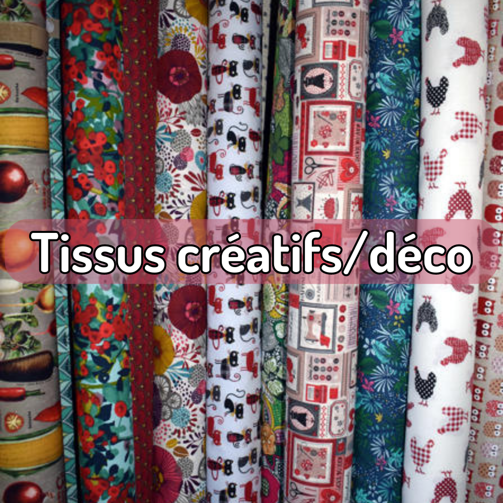 Tissu coton et polyester végétal - multicolore