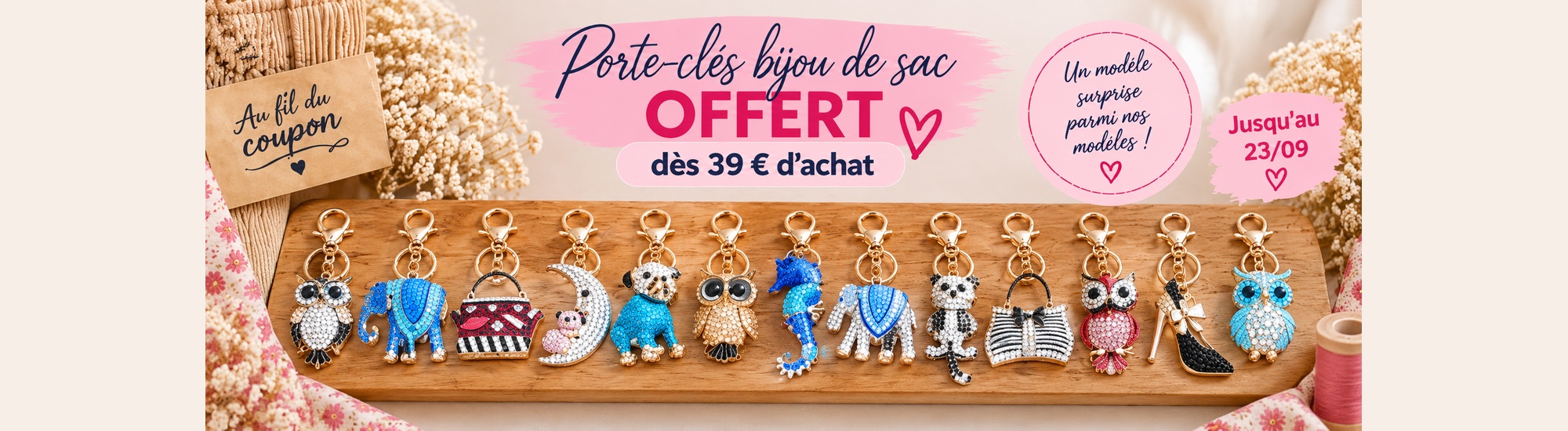 Porte clés bijou de sac offert