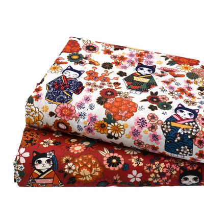 lot-2-coupons-tissu-coton-chats-japonais-kimono