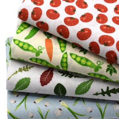 Coupons de tissu coton légumes