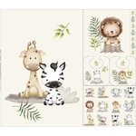 panneau-tissu-coton-bébé-jungle