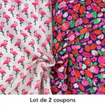 coupon-tissu-fraise-et-flamant-rose