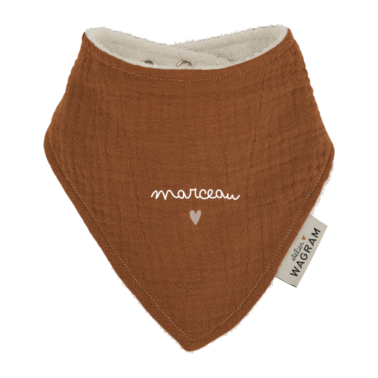 bavoir-bandana-gaze-caramel