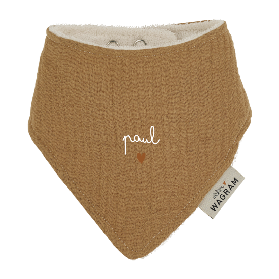 bavoir-bandana-gaze-camel