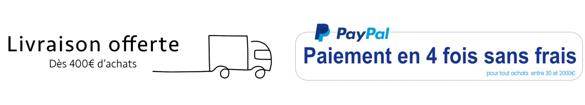 bandeau livraison et paypal 4x