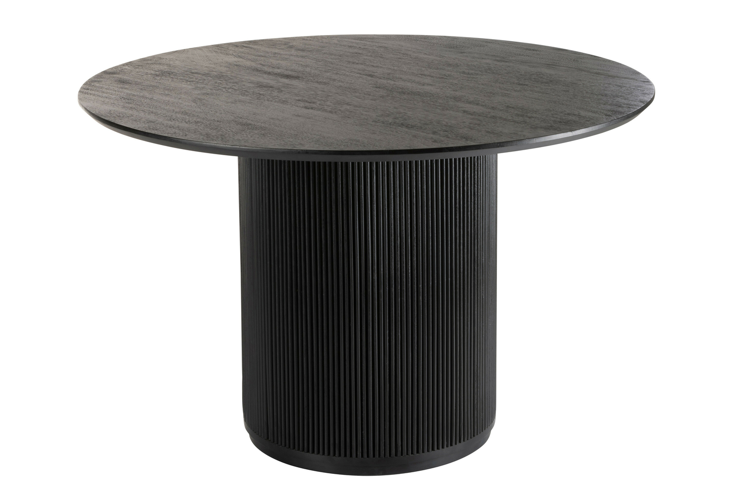 Table à Café ronde en bois de manguier fini noir