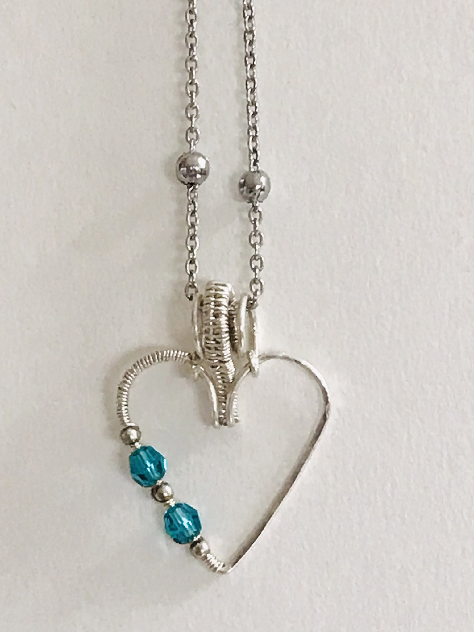 BMM76a - Pendentif coeur bleu