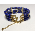 BMM095-Bracelet bleu à 3 rangs