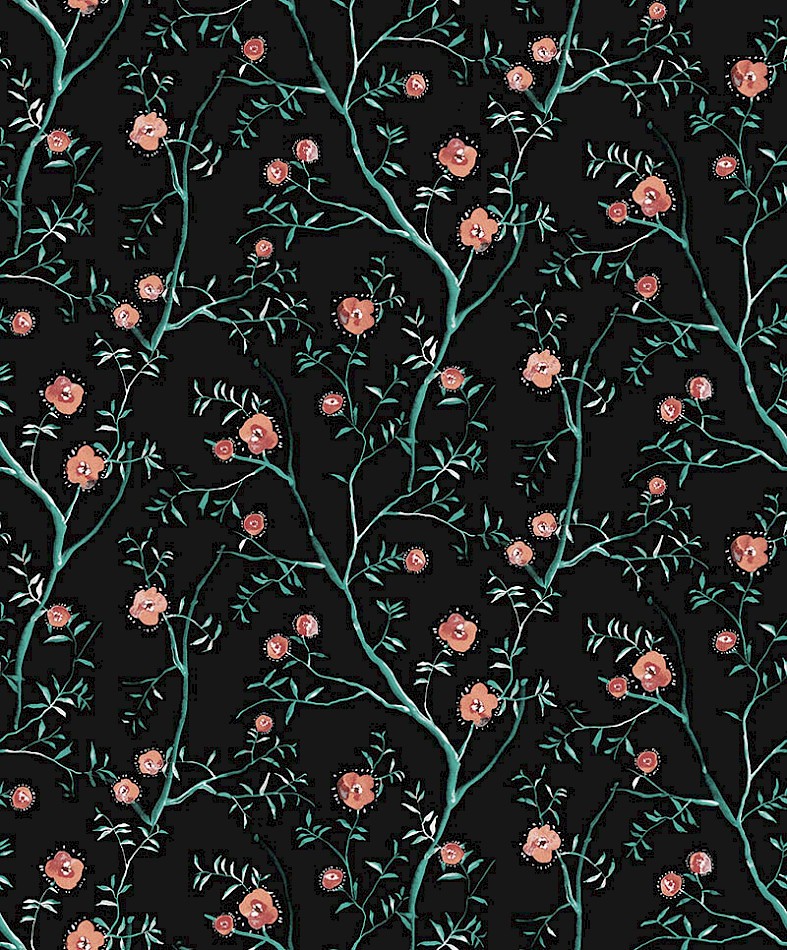 papier-peint-fleuri-sari-coordonne-deco-teal-noir-visuel