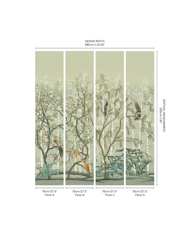 papier-peint-panoramique-canovas-laurier-oiseaux-pose-motif