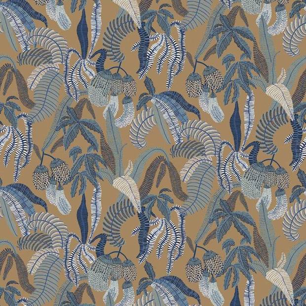 papier-peint-vegetal-feuille-ninfa-masureel-curry-bleu