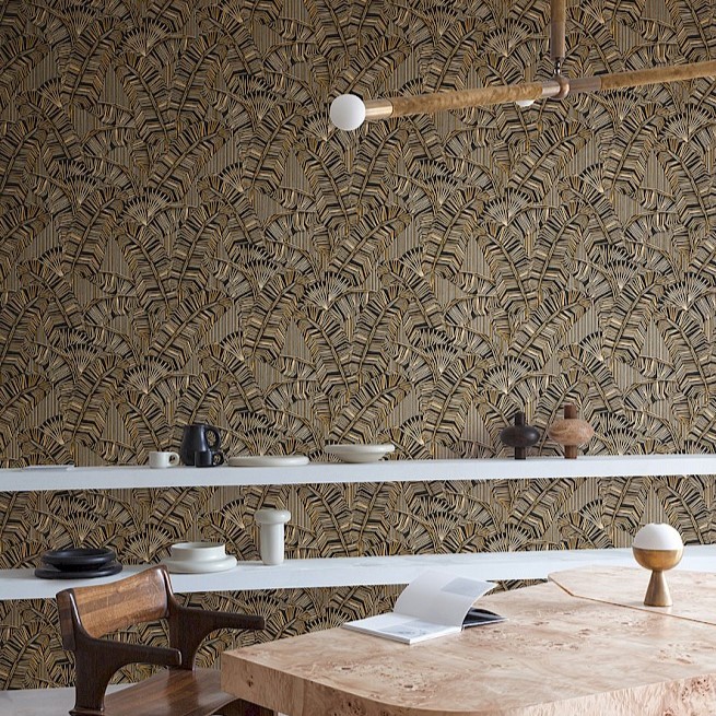 papier-peint-masureel-feuillage-solana-noir-cuisine