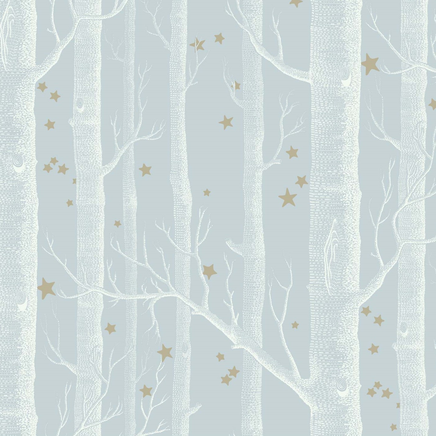 Papier peint enfant - Little stars - White & Gold
