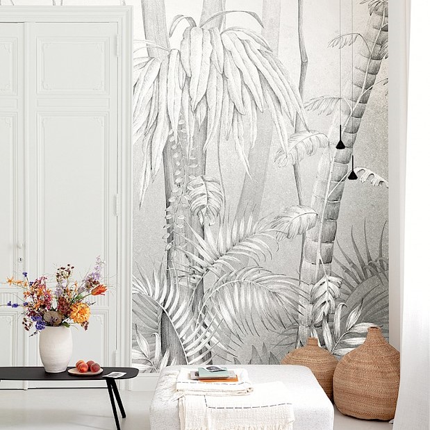 papier-paint-panoramique-foret-jungle-noir-blanc-gris