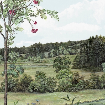 Papier peint panoramique Sobrier des oiseaux